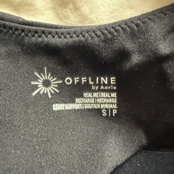 aerie Black OFFLINE Crop Tank Top - Picture 3 of 3